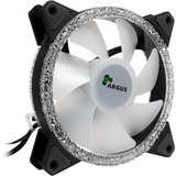 Inter-Tech Argus RS-07 RGB Set120x120x25, Gehäuselüfter schwarz, 3er Set inkl. Fernbedienung, 120 mm