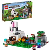 LEGO 21181 Minecraft Die Kaninchenranch, Konstruktionsspielzeug Bauernhof-Spielzeug für Jungen und Mädchen ab 8 Jahren mit Zähmer, Zombie und Tieren