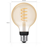 Philips HUE White Ambiance E27 Filament Lampe E27 Globe 550 lm, LED-Lampe 