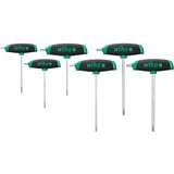 Wiha Stiftschlüssel-Set Sechsrund, mit Quergriff ComfortGrip, Schraubendreher schwarz/rot, 6-teilig, mit Seitenabtrieb