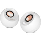 Creative Pebble Pro, PC-Lautsprecher weiß, Klinke, USB-A/C, Bluetooth, Digitalverstärker, RGB-Beleuchtung
