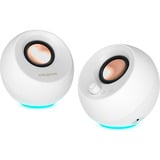 Creative Pebble Pro, PC-Lautsprecher weiß, Klinke, USB-A/C, Bluetooth, Digitalverstärker, RGB-Beleuchtung