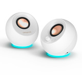 Creative Pebble Pro, PC-Lautsprecher weiß, Klinke, USB-A/C, Bluetooth, Digitalverstärker, RGB-Beleuchtung
