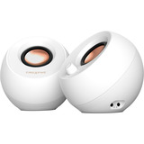 Creative Pebble Pro, PC-Lautsprecher weiß, Klinke, USB-A/C, Bluetooth, Digitalverstärker, RGB-Beleuchtung