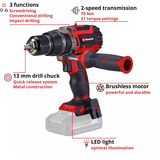 EINHELL Professional Akku-Schlagbohrschrauber TP-CD 18/70 Li-i BL - Solo, 18Volt schwarz/rot, ohne Akku und Ladegerät