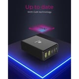 ICY BOX 4-Port GaN Steckerladegerät IB-PS104-PD, USB-A + 3x USB-C schwarz, PD 3.0 100W + QC 3.0 18W