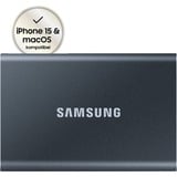 SAMSUNG Portable SSD T7 2TB, Externe SSD grau, USB-C 3.2 Gen 2 (10 Gbit/s), extern