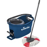 Vileda Wischmop-Set Turbo Easy Wring & Clean Box, Bodenwischer blau/schwarz, inkl. Powerschleuder und Fußpedal
