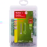 fischer Profi-Box Spreizdübel SX Plus Green   hellgrün, 120-teilig, mit Schrauben