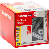fischer Spreizdübel SX Plus 10x80 hellgrau, 25 Stück