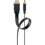 goobay High Speed HDMI 2.1 Flachkabel mit Ethernet 8K / 60 Hz schwarz, 1 Meter, 48 Gbit/s