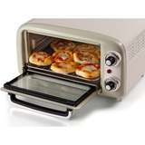 Ariete Mini-Backofen Vintage Beige weiß/hellgrün, 800 Watt, 10 Liter