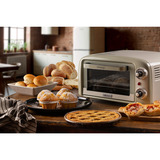 Ariete Mini-Backofen Vintage Beige weiß/hellgrün, 800 Watt, 10 Liter