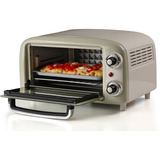 Ariete Mini-Backofen Vintage Beige weiß/hellgrün, 800 Watt, 10 Liter