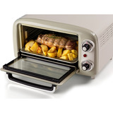 Ariete Mini-Backofen Vintage Beige weiß/hellgrün, 800 Watt, 10 Liter
