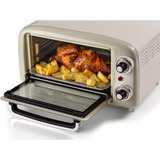 Ariete Mini-Backofen Vintage Beige weiß/hellgrün, 800 Watt, 10 Liter