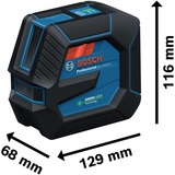Bosch Professional Linienlaser GLL 20-22 G Professional blau/schwarz, grüne Laserlinien, inkl. Universalhalter LB 10 und Baustativ BT 150