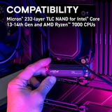 Crucial T705 4 TB, SSD schwarz, PCIe 5.0 x4, NVMe 2.0, M.2 2280, inkl. Aluminium Kühlkörper