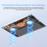 GEEKOM GeekBook M16, Notebook silber, Intel® Core™ Ultra 9 185H, Intel® Arc™ Graphics, 16 GB LPDDR5, 512 GB (512 GB SSD), Windows 11 Pro