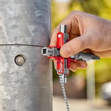 KNIPEX Universal-Schlüssel "Bau" 00 11 06 V01, Steckschlüssel silber/rot, für gängige Schränke und Absperrsysteme