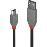 Lindy USB 2.0 Typ A an Mini-B Kabel, Anthra Line grau, 2m
