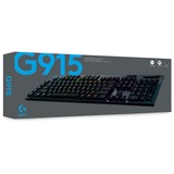 Logitech G915 LIGHTSPEED, Gaming-Tastatur schwarz, DE-Layout, GL Clicky
