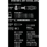 Wera 8100 SB 9 Zyklop Speed-Knarrensatz, zöllig, 3/8", Werkzeug-Set schwarz/grün, 29-teilig, Speed-Knarre mit schwenkbarem Kopf