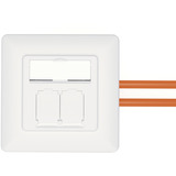 Digitus CAT.6A Datenanschlussdose, Unterputz, geschirmt, 2x RJ-45 LSA weiß, Klasse EA, 8 Richtungen