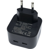 Inter-Tech Ladegerät PD-2036, 2x USB-C Charger schwarz, ohne Kabel, PD 36 Watt