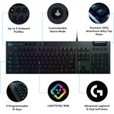 Logitech G815, Gaming-Tastatur schwarz, DE-Layout, GL Clicky