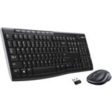 Logitech Wireless Combo MK270, Set schwarz/silber, DE-Layout, Rubberdome