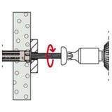 fischer Hohlraumdübel DuoHM 4x55 S PZ 25 Stück, mit Panhead-Schraube