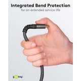 goobay DisplayPort Kabel 2.0/2.1 Slim silber/schwarz, 1 Meter