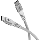 goobay Supersoftes USB 2.0 Textilkabel, USB-C Stecker > USB-C Stecker weiß, 2 Meter