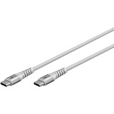 goobay Supersoftes USB 2.0 Textilkabel, USB-C Stecker > USB-C Stecker weiß, 2 Meter