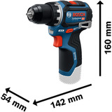 Bosch Akku-Bohrschrauber GSR 12V-32 Professional, 12Volt blau/schwarz, 2x Li-Ionen Akku 2,0Ah, L-BOXX