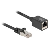 DeLOCK Netzwerk Verlängerungskabel RJ-45 Stecker > RJ-45 Buchse Cat.6a S/FTP schwarz, 5 Meter