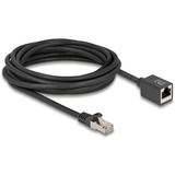 DeLOCK Netzwerk Verlängerungskabel RJ-45 Stecker > RJ-45 Buchse Cat.6a S/FTP schwarz, 5 Meter
