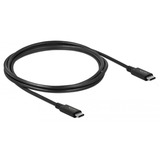 DeLOCK USB4 Gen 2x2 Kabel, USB-C Stecker > USB-C Stecker schwarz, 2 Meter, PD, Laden mit bis zu 100 Watt