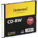 Intenso CD-RW 700 MB, CD-Rohlinge 12fach, 10 Stück