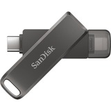 SanDisk iXpand Luxe 256 GB, USB-Stick schwarz, USB-C 3.2 Gen 1, Apple Lightning Connector