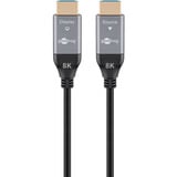 goobay Optisches Hybrid Ultra High-Speed HDMI Kabel (AOC) 8K / 60Hz schwarz/grau, 40 Meter, 48 Gbit/s