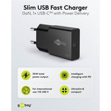 goobay USB-C PD GaN Schnellladegerät Slim (30 W) schwarz