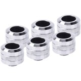 Alphacool Eiszapfen PRO 16mm HardTube Fitting G1/4 - Chrome Sixpack, Verbindung chrom, 6 Stück