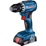 Bosch Professional Akku-Bohrschrauber GSR 18V-45 Professional, 18Volt blau/schwarz, 2x Li-Ionen Akku 2,0Ah, in L-BOXX