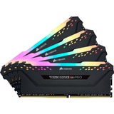 Corsair DIMM 32 GB DDR4-3600 (4x 8 GB) Quad-Kit, Arbeitsspeicher schwarz, CMW32GX4M4D3600C16, Vengeance RGB PRO, INTEL XMP