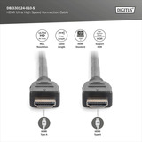 Digitus HDMI Ultra High Speed Anschlusskabel, mit Ethernet, UHD 8K schwarz, 1 Meter