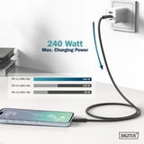 Digitus USB4 Gen 2x2 Silikon-Anschlusskabel USB-C > USB-C schwarz, 2 Meter, PD, Laden mit bis zu 240 Watt