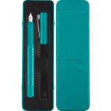 Faber-Castell Füller Sparkle M Set ocean, Füllfederhalter blau, Geschenketui aus Metall