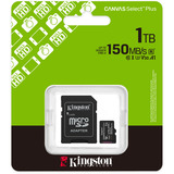 Kingston Canvas Select Plus 1 TB MicroSDXC, Speicherkarte schwarz, UHS-I U3, Class 10, V30